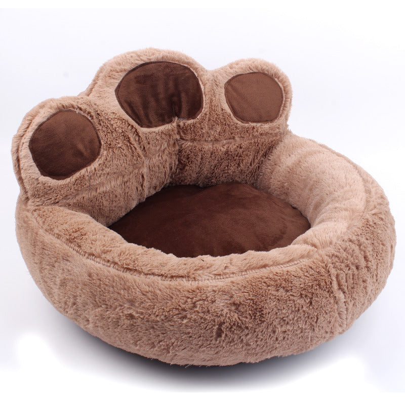 Casa para perros Casa para gatos Suministros para mascotas Otoño e invierno Cálida y cómoda Casa para mascotas con forma de pata de oso Alfombra para perros 