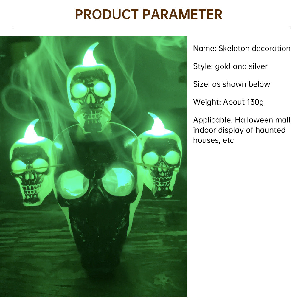 Halloween Skull with Lamp Decoration Halloween Decoration Smoke Skull Candle Lamp