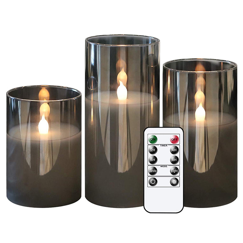 Electroplated Glass LED Electronic Candle Lamp Rechargeable Remote Control Candle Lamp