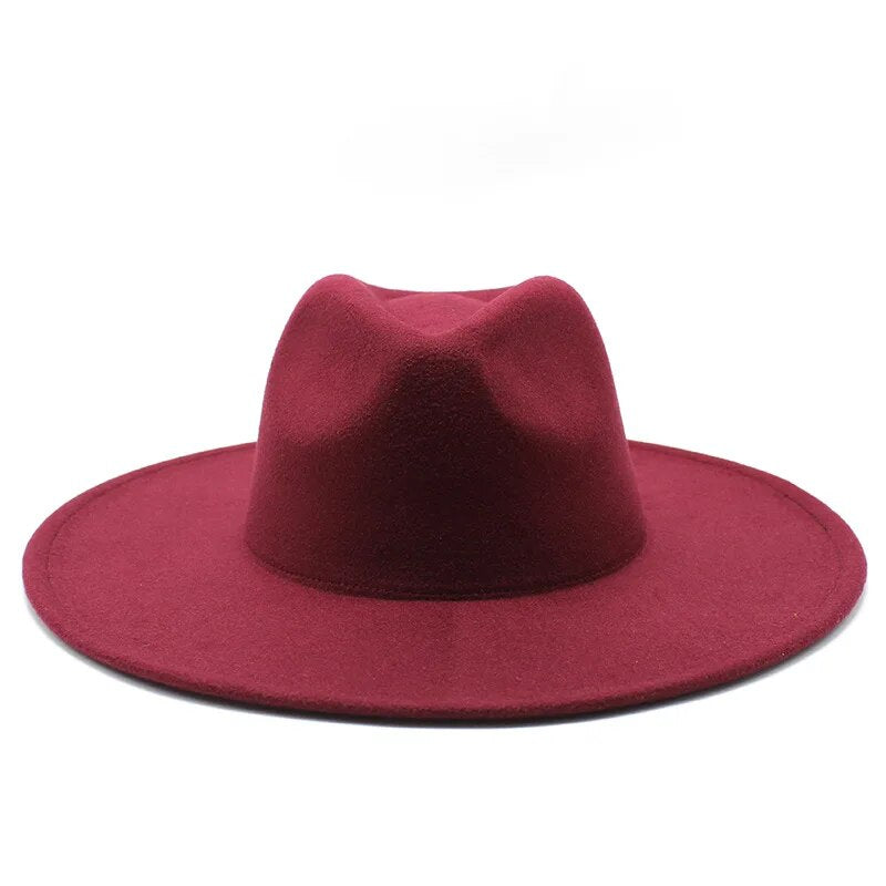 Sombrero Fedora clásico de ala ancha, de lana en blanco y negro, para hombre y mujer, plegable, para invierno, para bodas, iglesias, jazz 