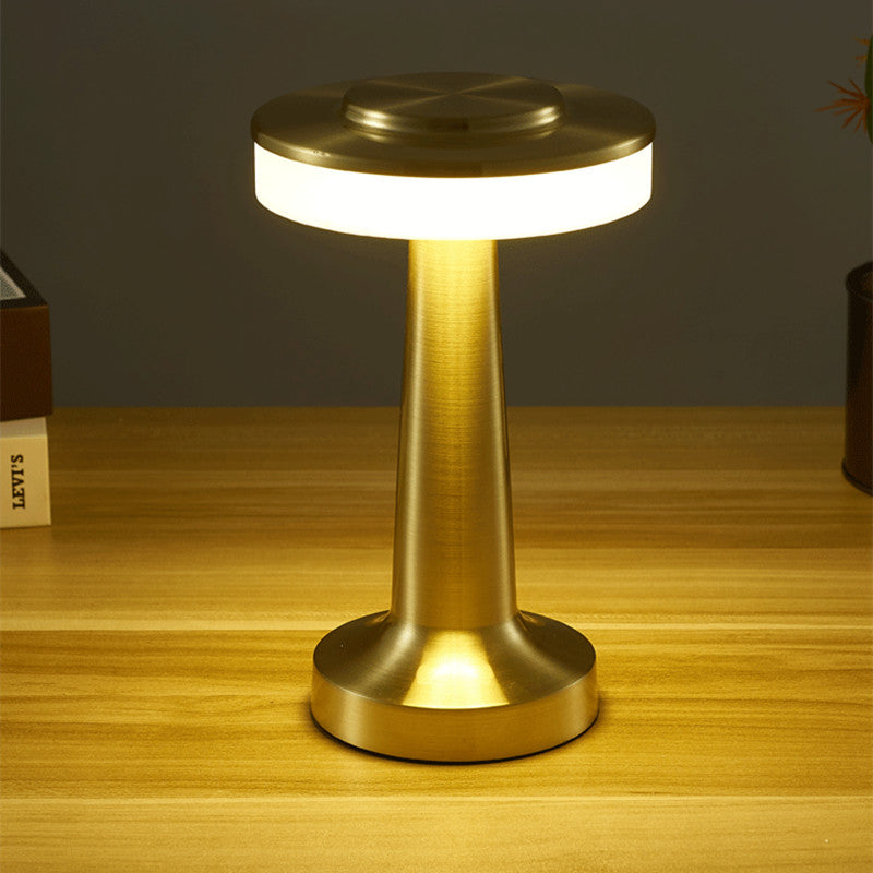 Lampe de bureau LED rétro en métal rechargeable par USB, lampe de bureau tactile, veilleuse de chevet créative