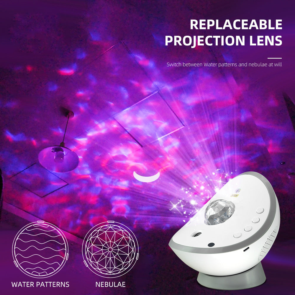 Moon star projection lamp sleep aid speaker bluetooth music aurora atmosphere lamp laser water pattern star lamp