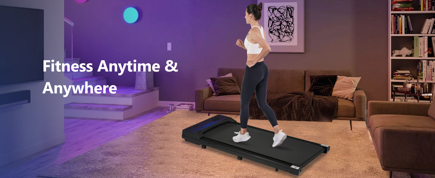 New 8.10 Walking Pad Under Home Desktop Treadmill -2.5HP Walking Treadmill 0.6-4MPH 300LBS Capacity Remote Control Battery