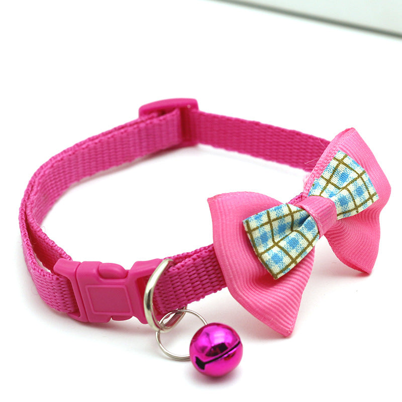 New Pet Lattice Bow Collar For Cats And Dogs