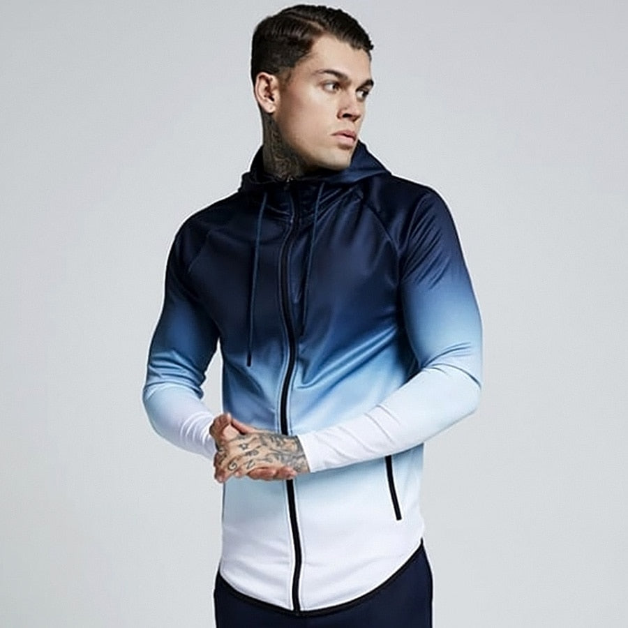 Veste de course à capuche pour homme, vêtements de sport, de sport, de randonnée, coupe-vent, de jogging en plein air, survêtement pour homme