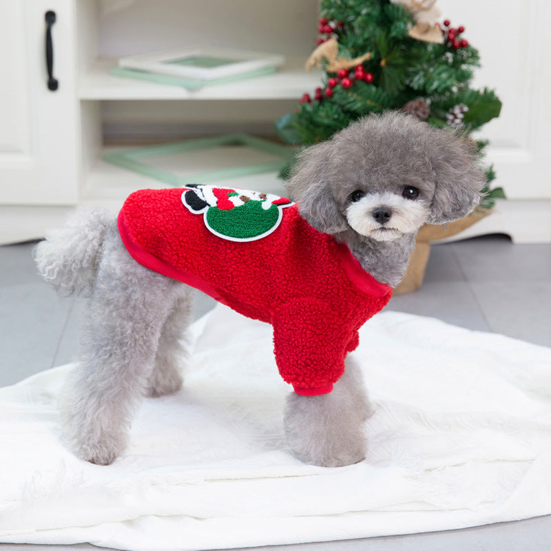 Ropa para perros Otoño/Invierno Ropa para mascotas Nuevo osito de peluche Ropa para perros pequeños Suéter de árbol de Navidad de invierno 