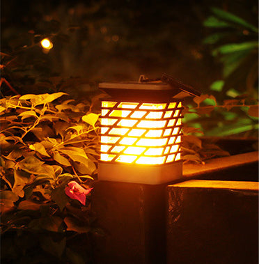 Square New Solar Flame Lamp Flame Lamp Garden Landscape Lamp Waterproof Simulation Flickering Decoration