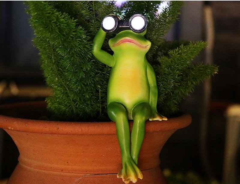 Lampe solaire grenouille décoration animalière d'extérieur