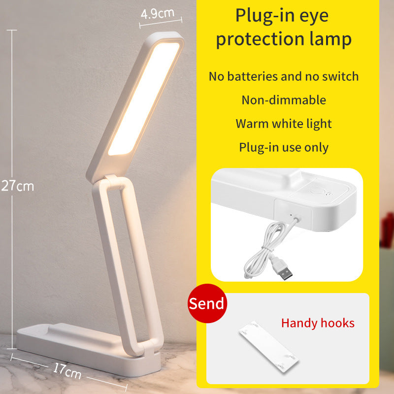 Creative Desk Lamp For Students Dormitory Learning Dual Use Clamshell Folding Eye Protection Bedside Reading Lamp