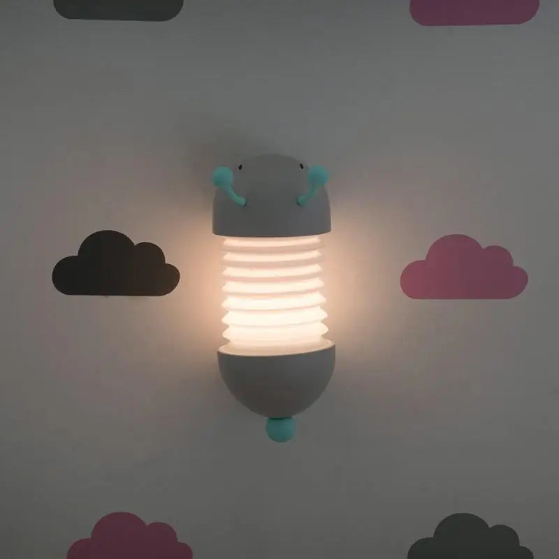 Magnetic Suction Caterpillar LED Night Light Folding Led Lamp Cartoon Toy Lamp