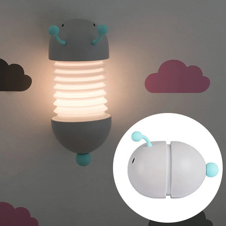 Magnetic Suction Caterpillar LED Night Light Folding Led Lamp Cartoon Toy Lamp