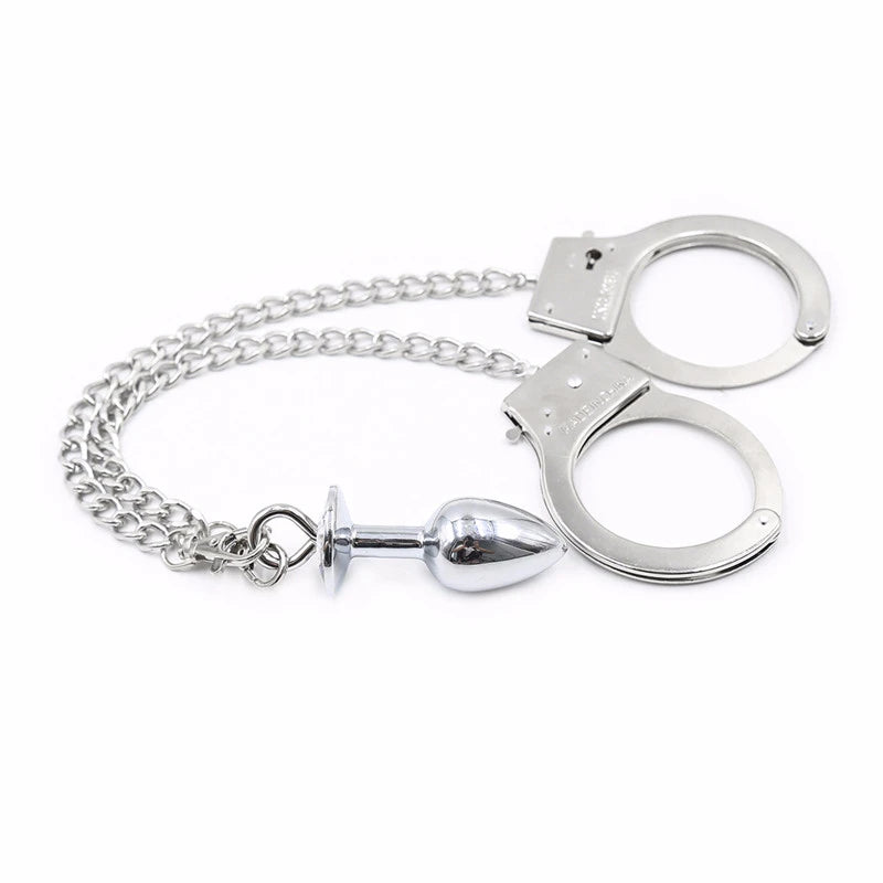 Handcuffs Connected with Anal Plug