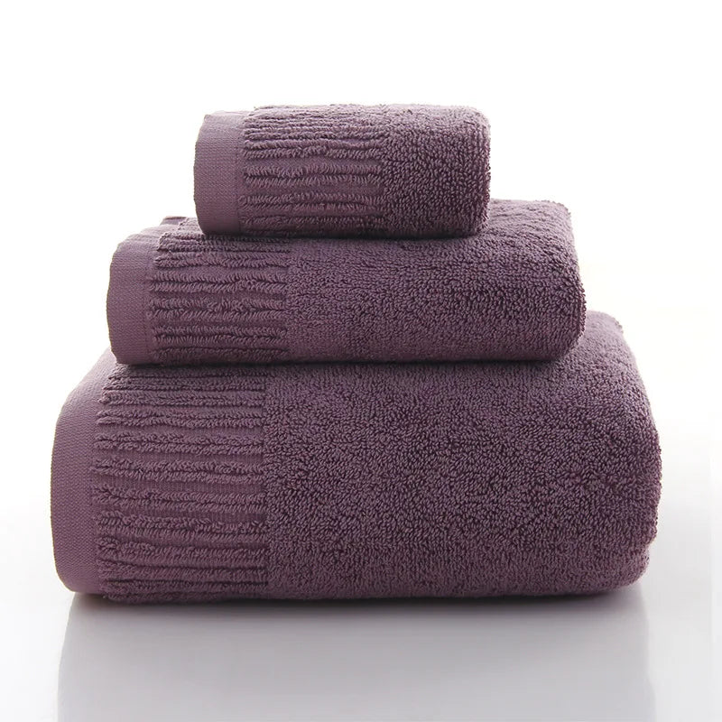 Cotton Thicken bath towel set hand towel face towel and bath towels for adults 10 colors  100% cotton