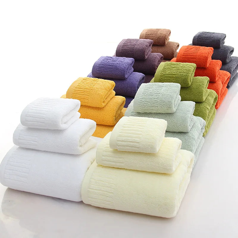 Ensemble de serviettes de bain en coton épais, serviettes à main, serviettes de visage et serviettes de bain pour adultes, 10 couleurs, 100 % coton