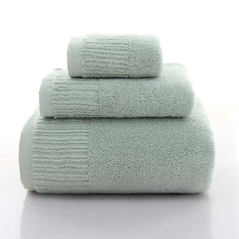 Cotton Thicken bath towel set hand towel face towel and bath towels for adults 10 colors  100% cotton