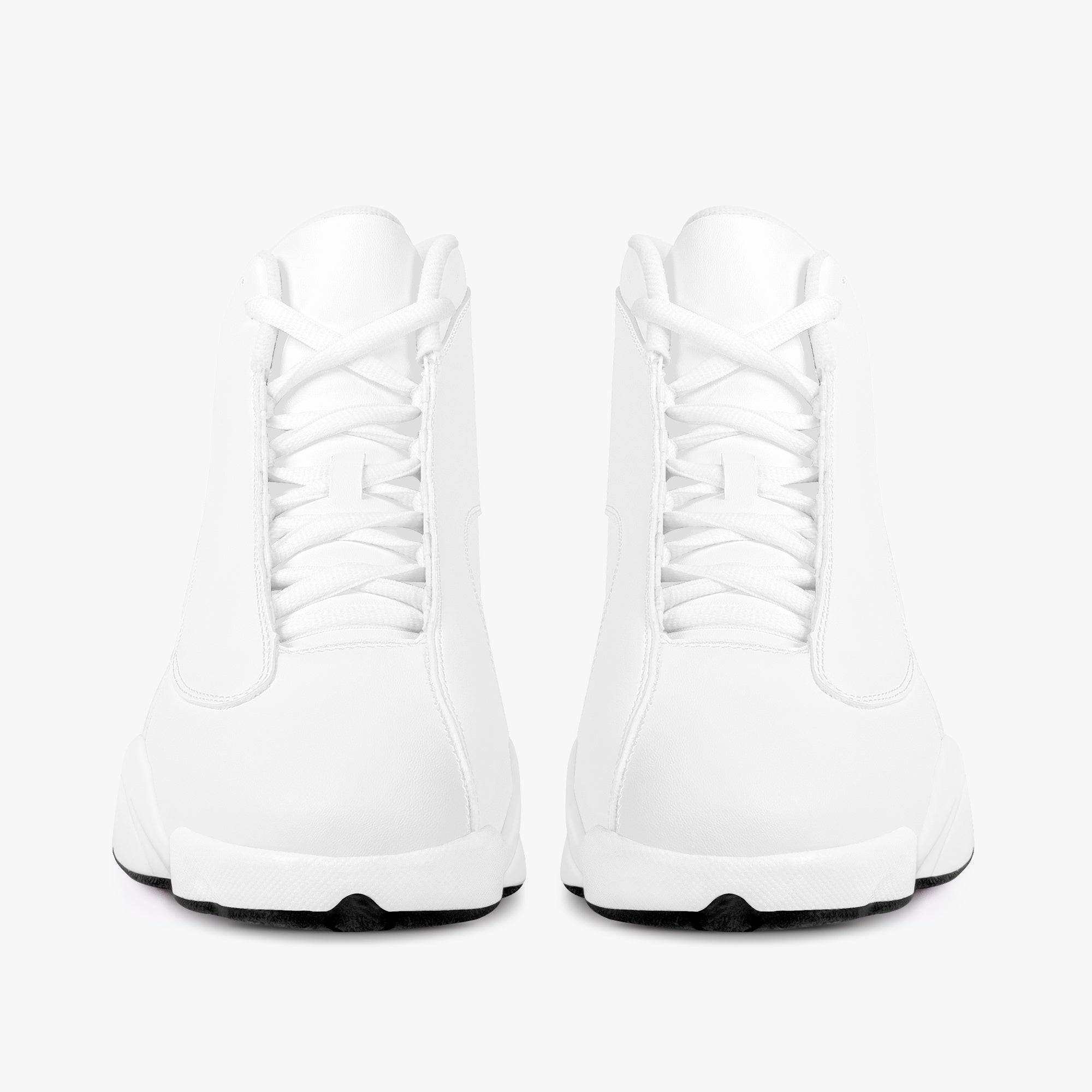 TREADZ by YOU AJ13 High-Top Leather Basketball Sneakers - White