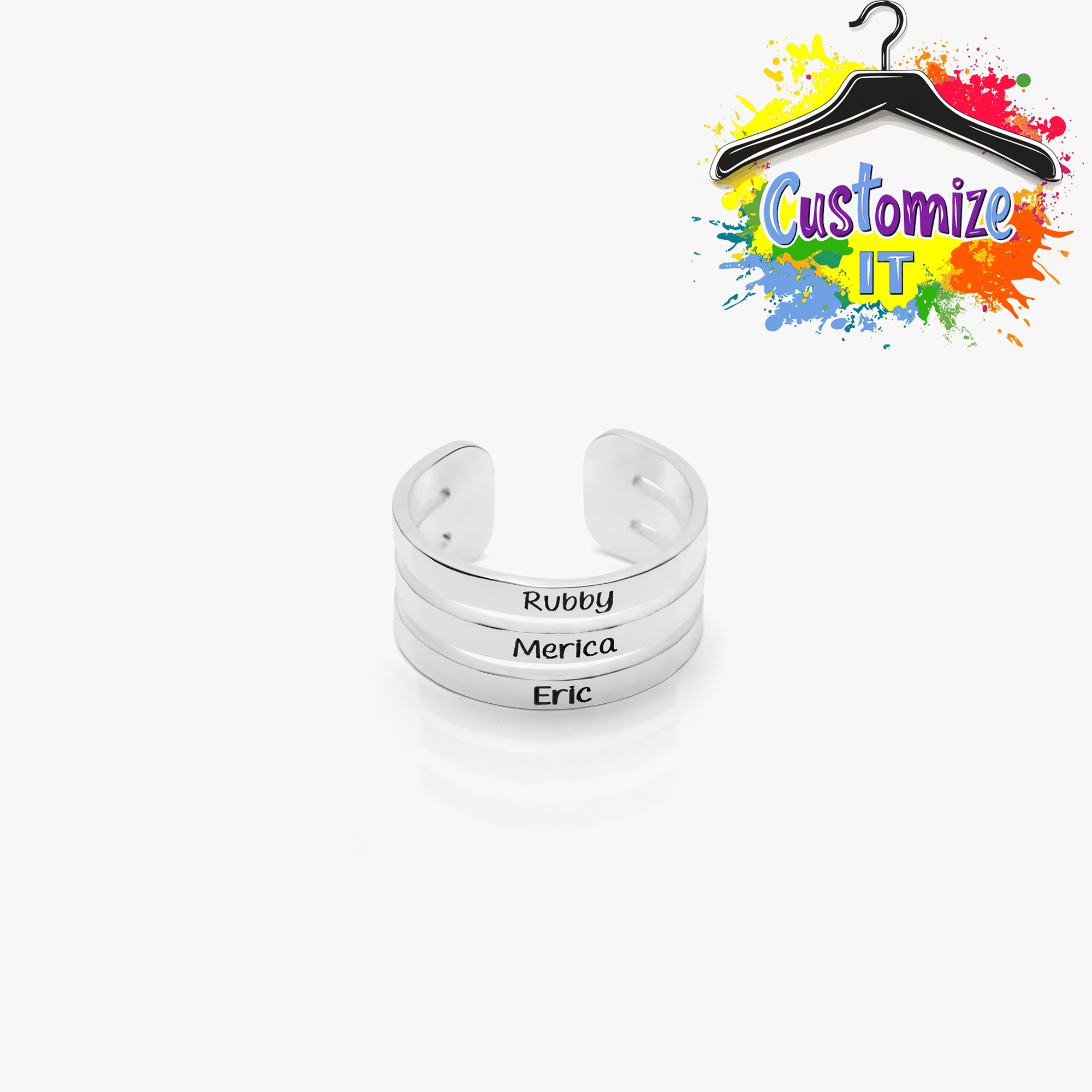 Customizable Stackable Name Ring