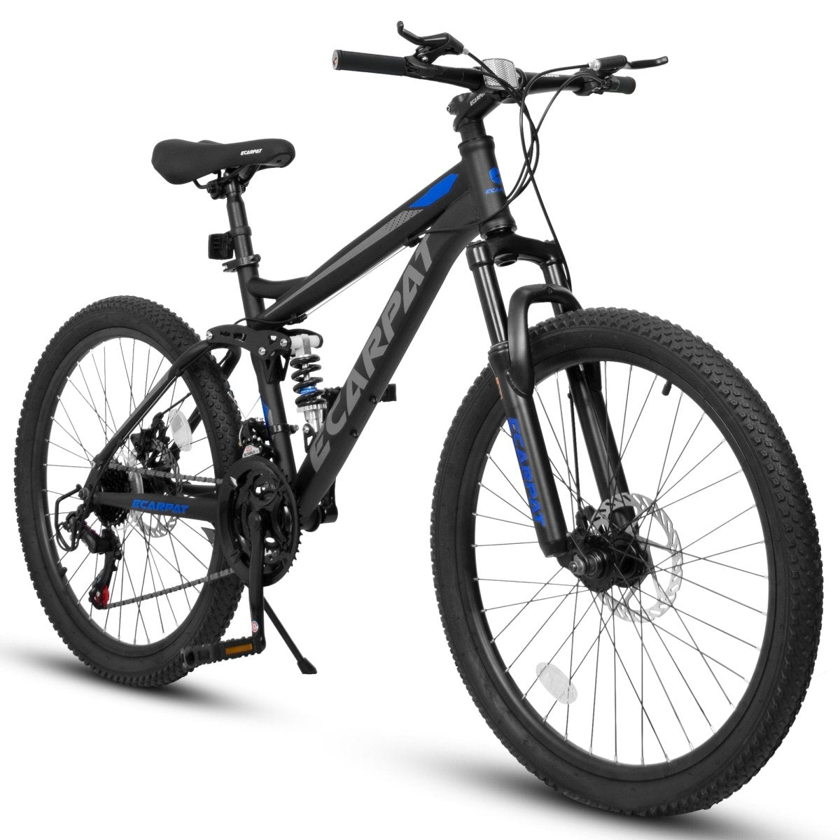 A2660 Ecarpat Mountain Bike 26 inch Wheel Carbon Steel Frame Disc Brake Thumb Shift Front Fork Rear Shock Absorber Bicycle - Qreatrz Fashion and Design LLC