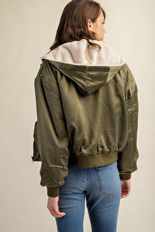 CHAQUETA BOMBER REVERSIBLE CON FORRO DE PELO PARA TODO CLIMA