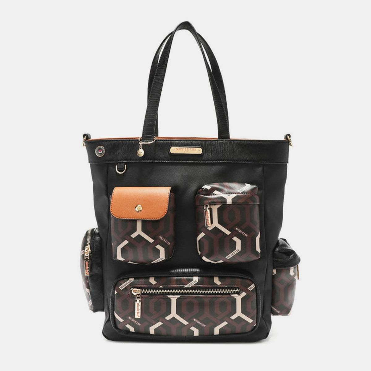 Bolso de mano con estampado geométrico de Nicole Lee USA