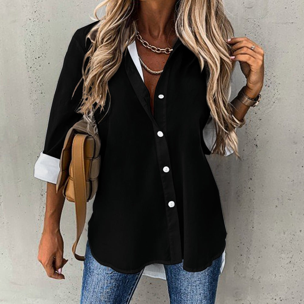 Qreatrz Cropped Hem Shirt