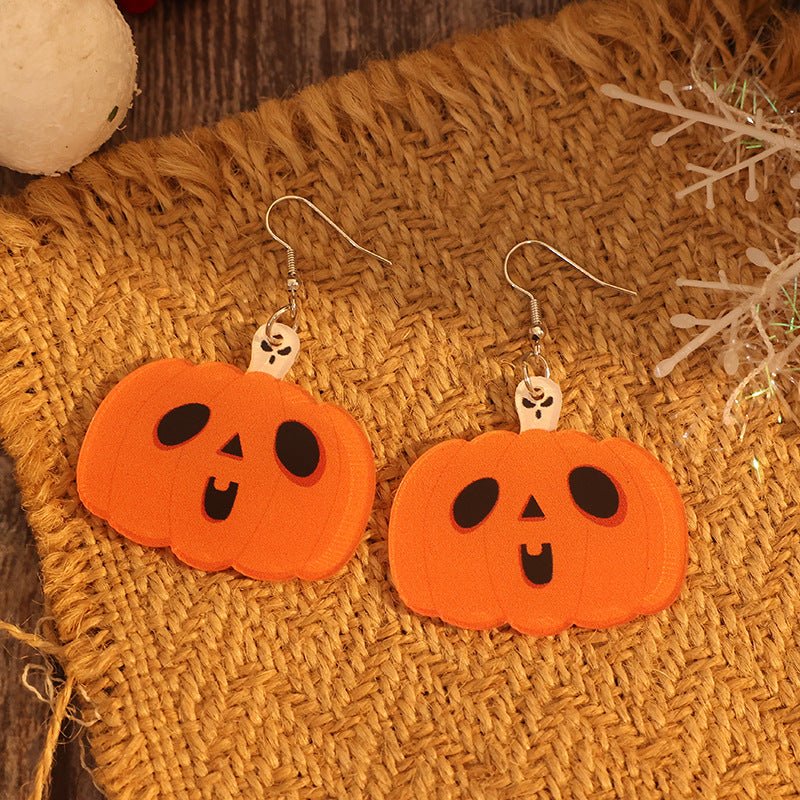 Acrylic Alloy Pumpkin Shape Earrings - Qreatrz Fashion and Design LLC