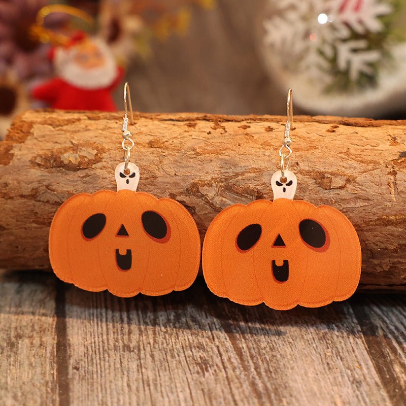 Acrylic Alloy Pumpkin Shape Earrings - Qreatrz Fashion and Design LLC