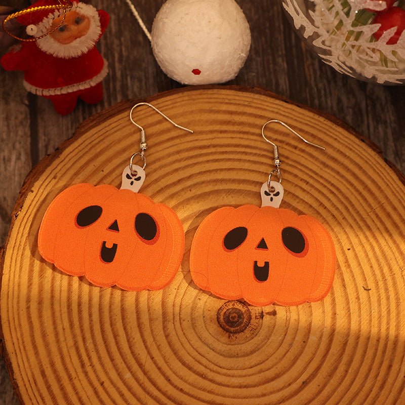 Acrylic Alloy Pumpkin Shape Earrings - Qreatrz Fashion and Design LLC