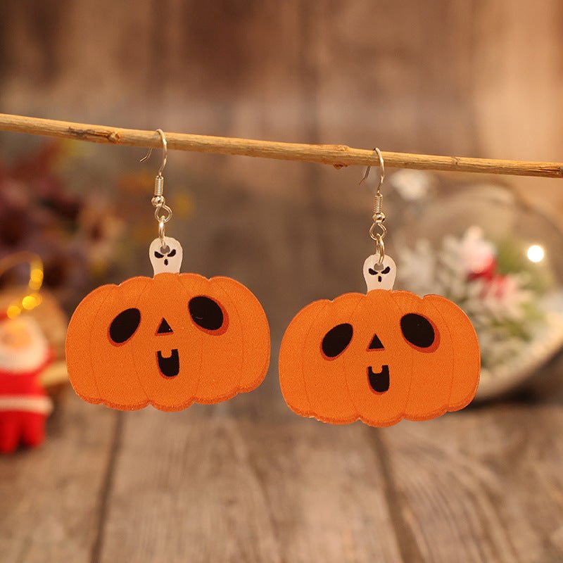 Acrylic Alloy Pumpkin Shape Earrings - Qreatrz Fashion and Design LLC