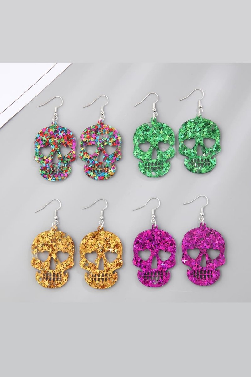 Acrylic Skull Drop Earrings - Qreatrz Fashion and Design LLC