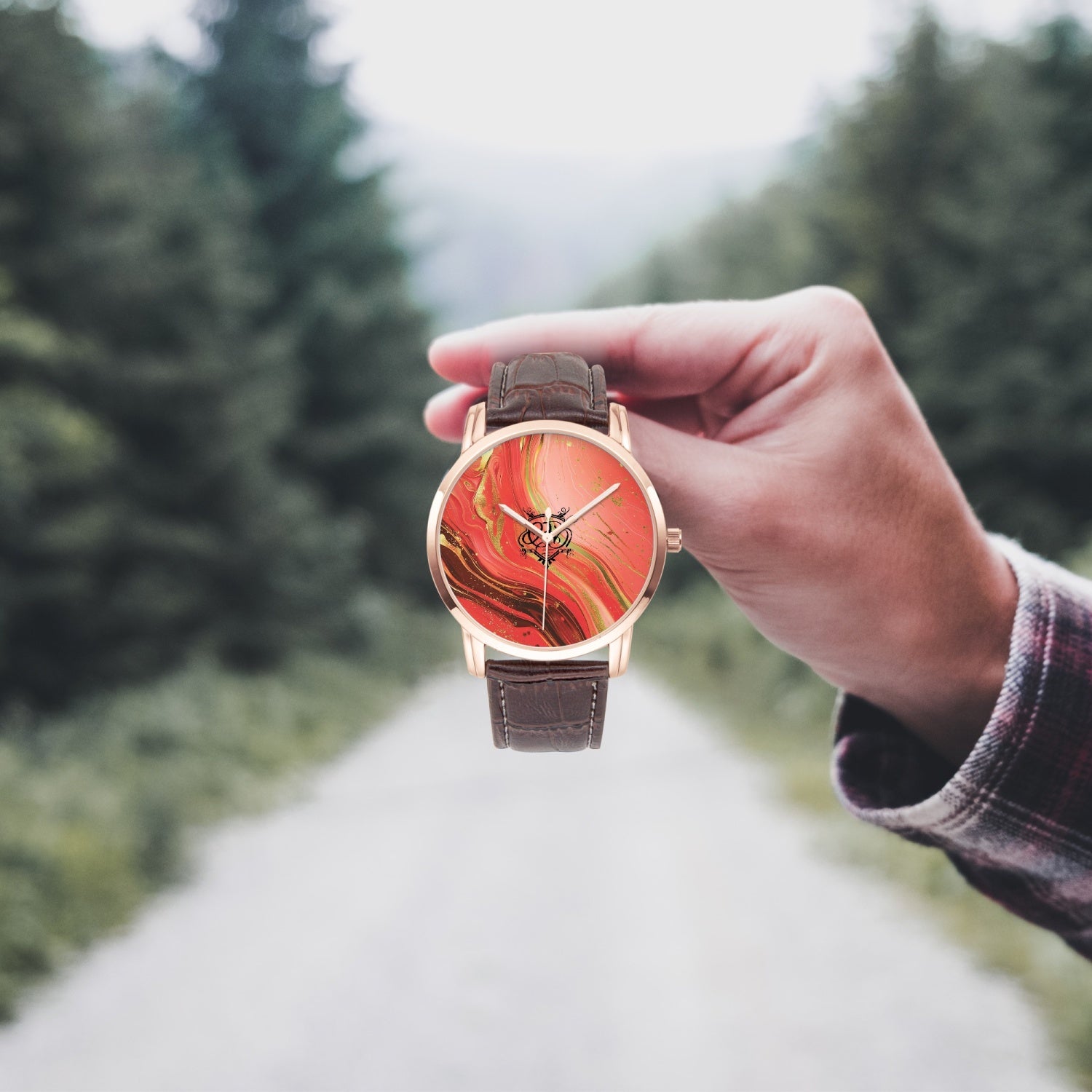 AKA Pink and Green Marble Instafamous Wide Type Quartz watch