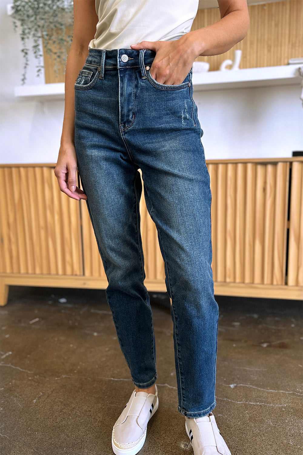 Jean slim taille haute à effet gainant Judy Blue