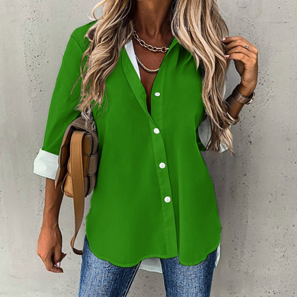 Qreatrz Cropped Hem Shirt