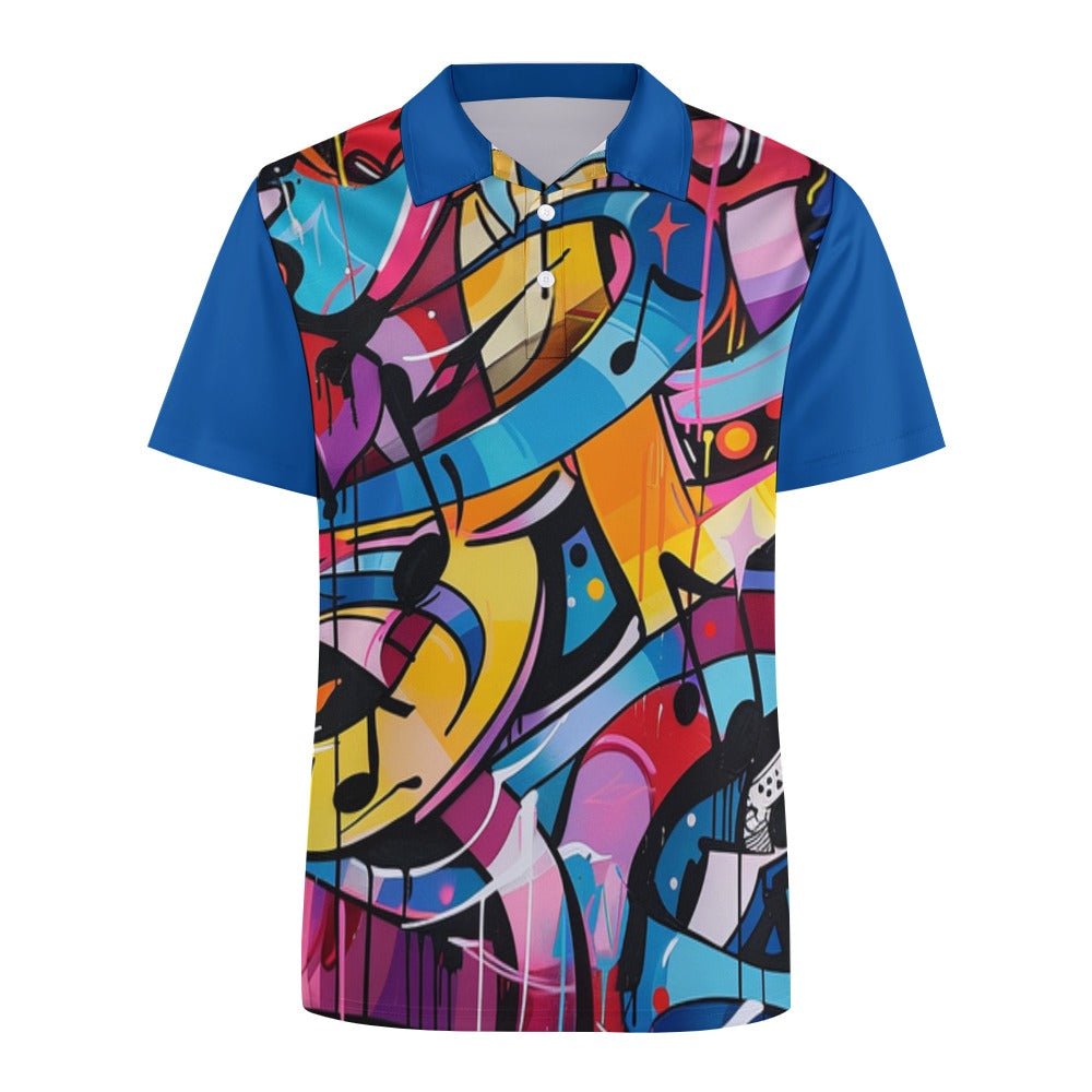 All That Jazz Multi Print Button Up POLO Straight Shirt - Qreatrz Fashion and Design LLC