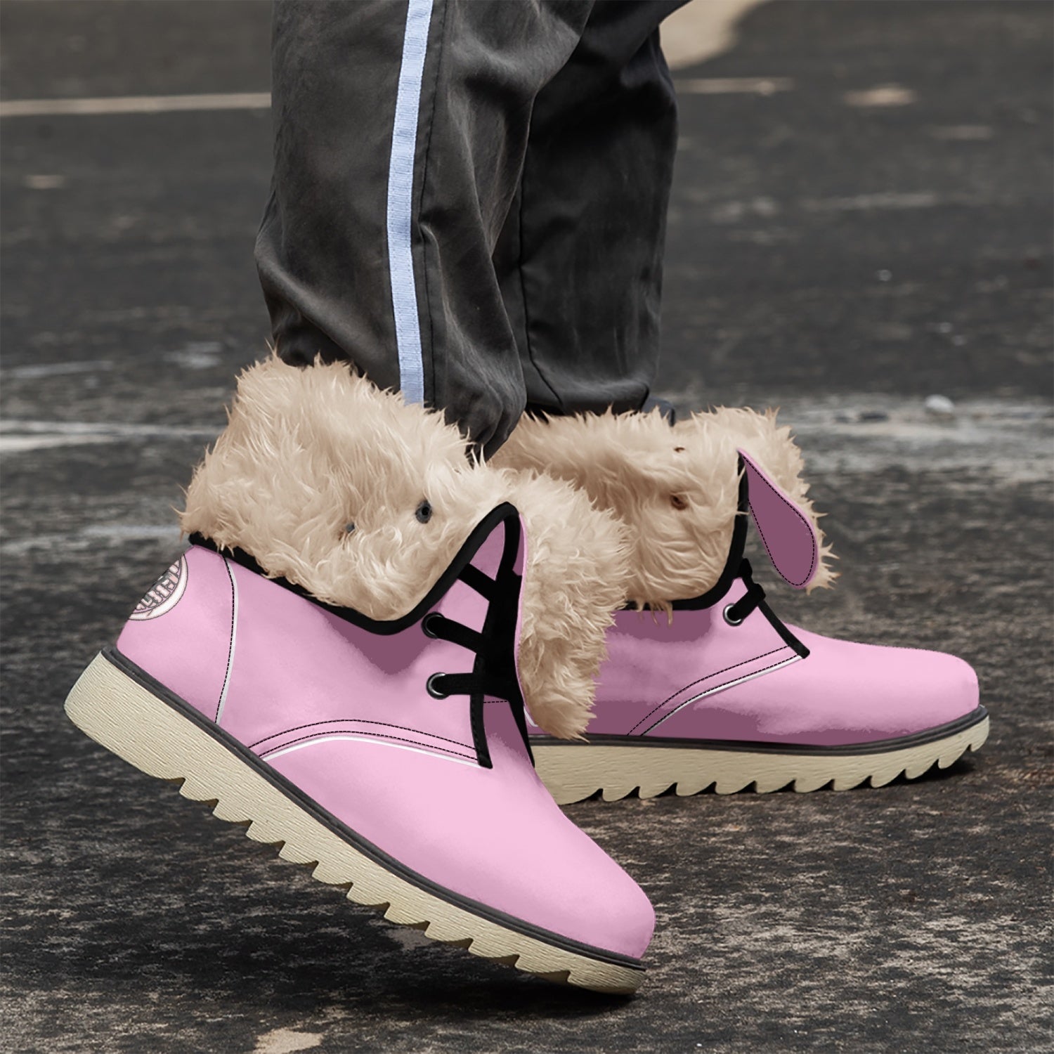 Bottes TREADZ Naptown en coton rose avec doublure en fourrure 