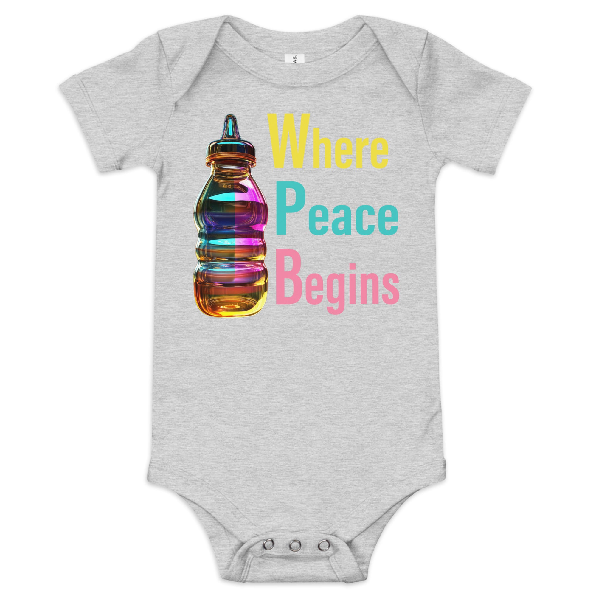 Where Peace Begins Baby Short Sleeve Onesie