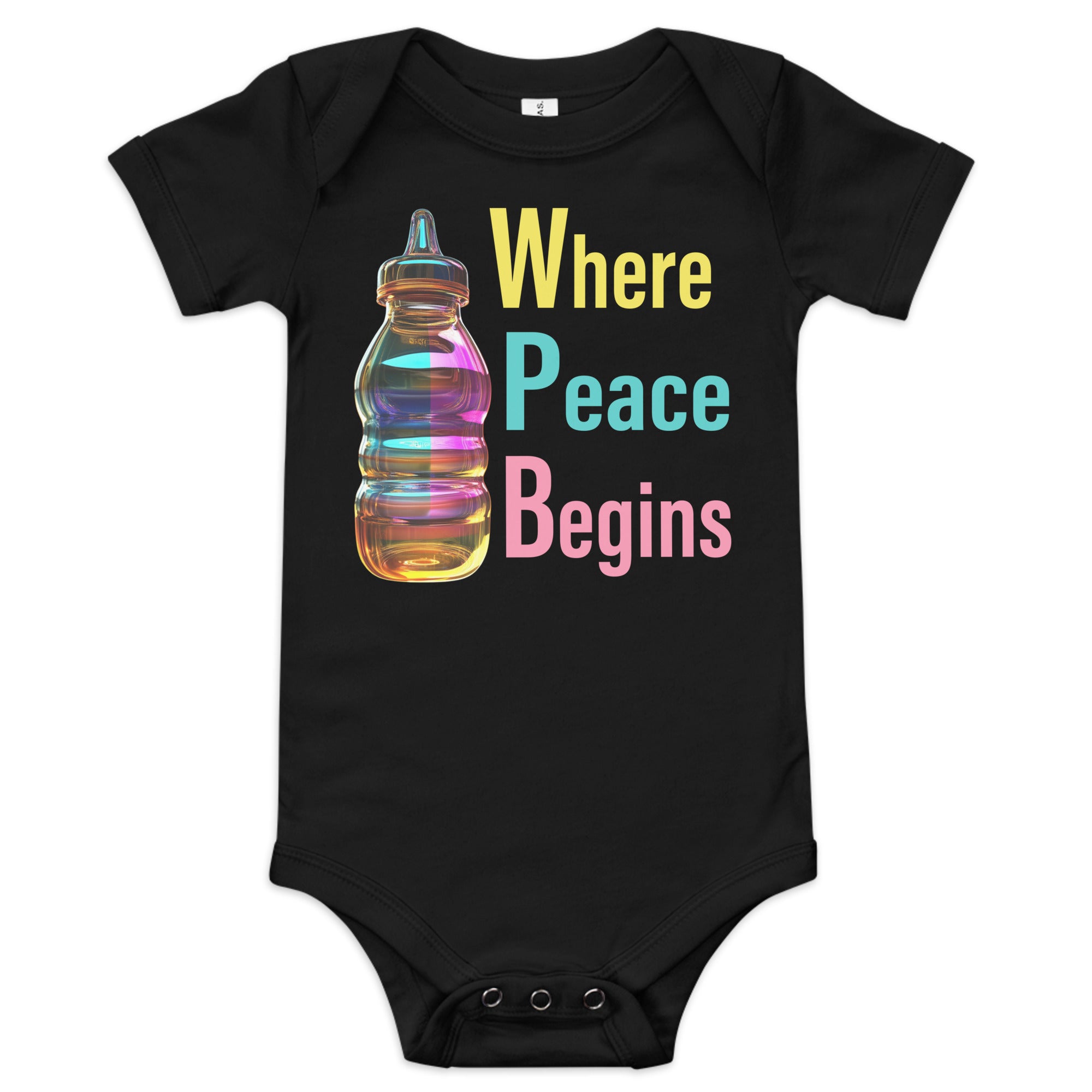 Where Peace Begins Baby Short Sleeve Onesie