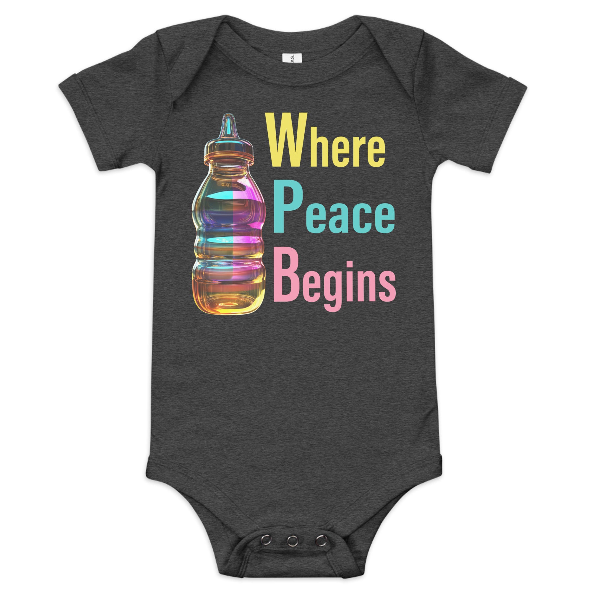 Where Peace Begins Baby Short Sleeve Onesie