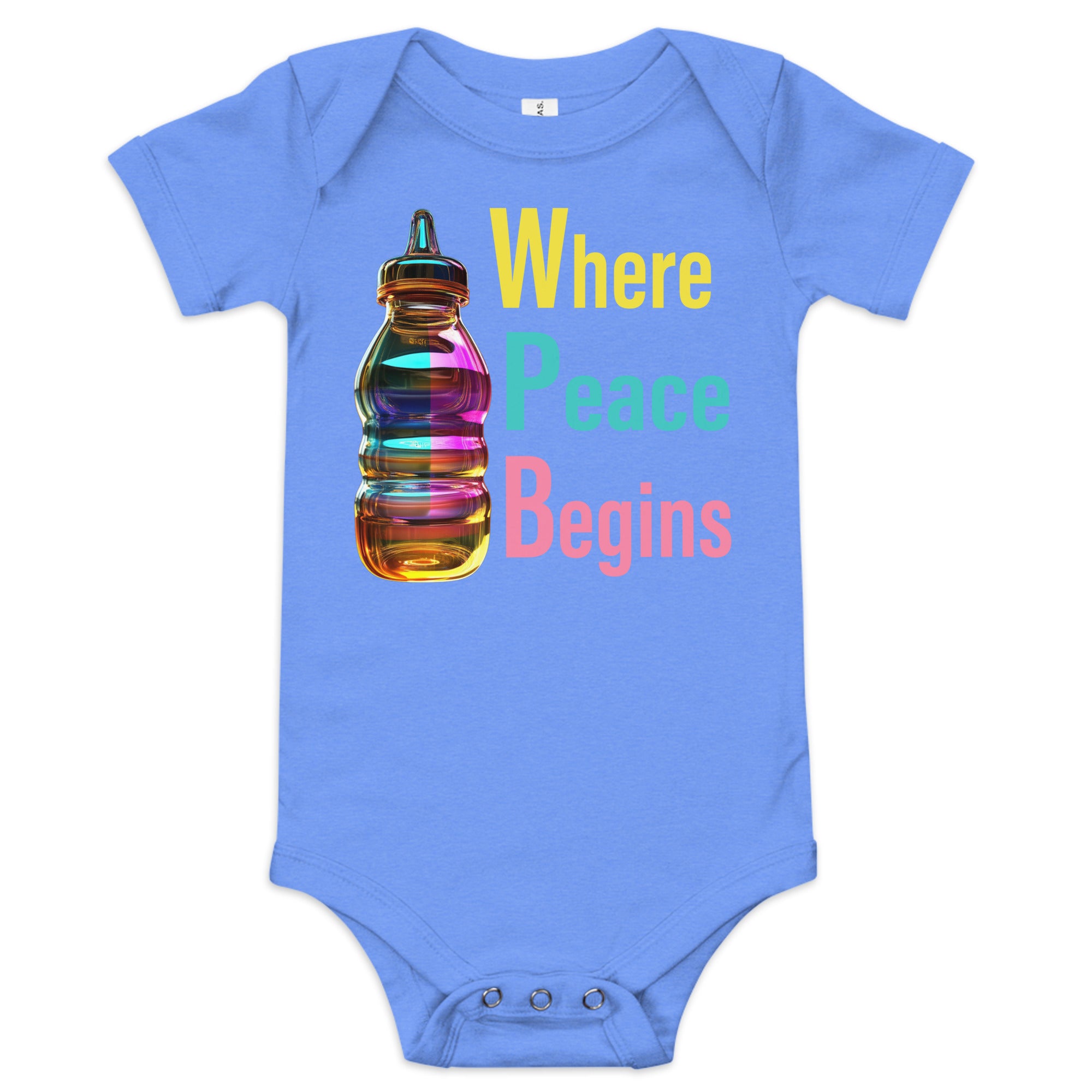 Where Peace Begins Baby Short Sleeve Onesie