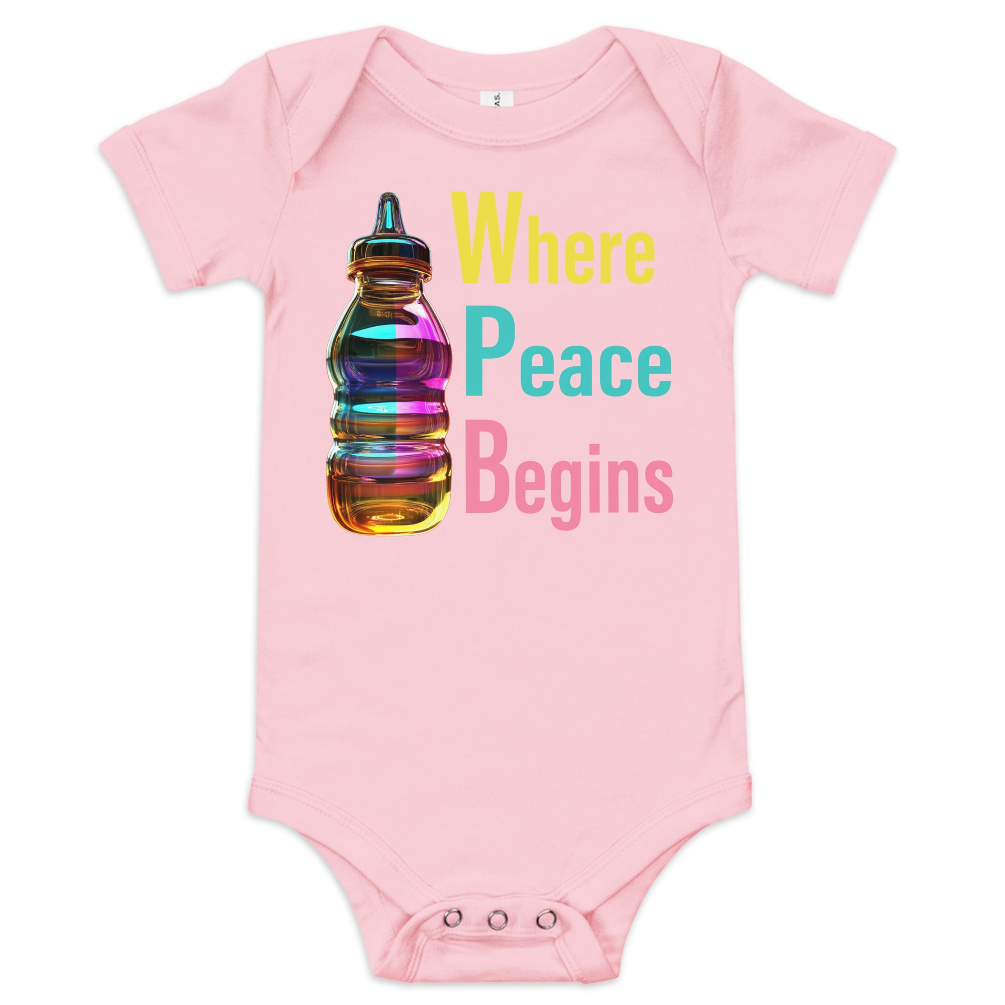 Where Peace Begins Baby Short Sleeve Onesie