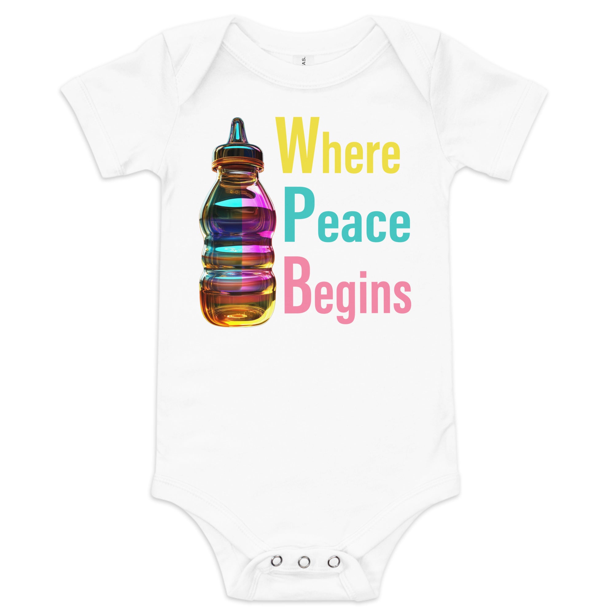 Where Peace Begins Baby Short Sleeve Onesie