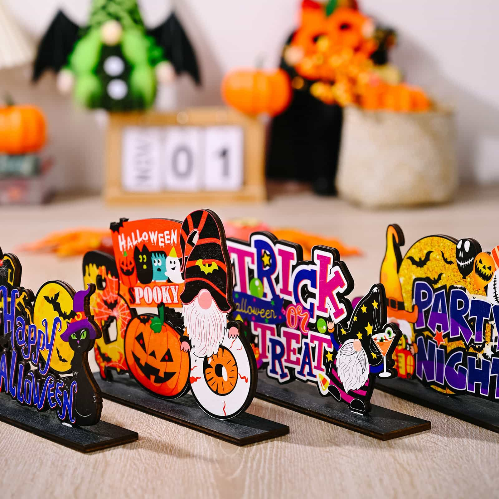 Adornos variados de elementos de Halloween de 2 piezas