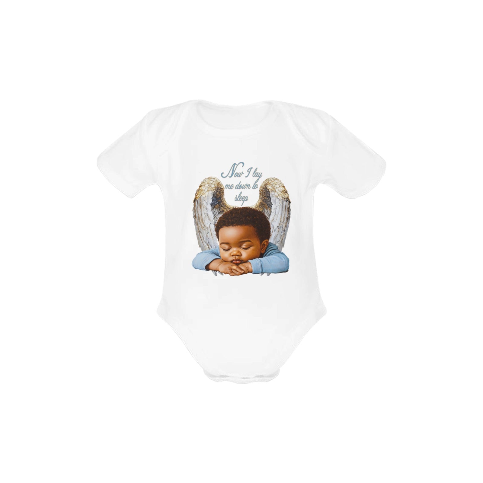 Now I Lay Me Down To Sleep Baby Powder Organic Short Sleeve Onesie for Boy