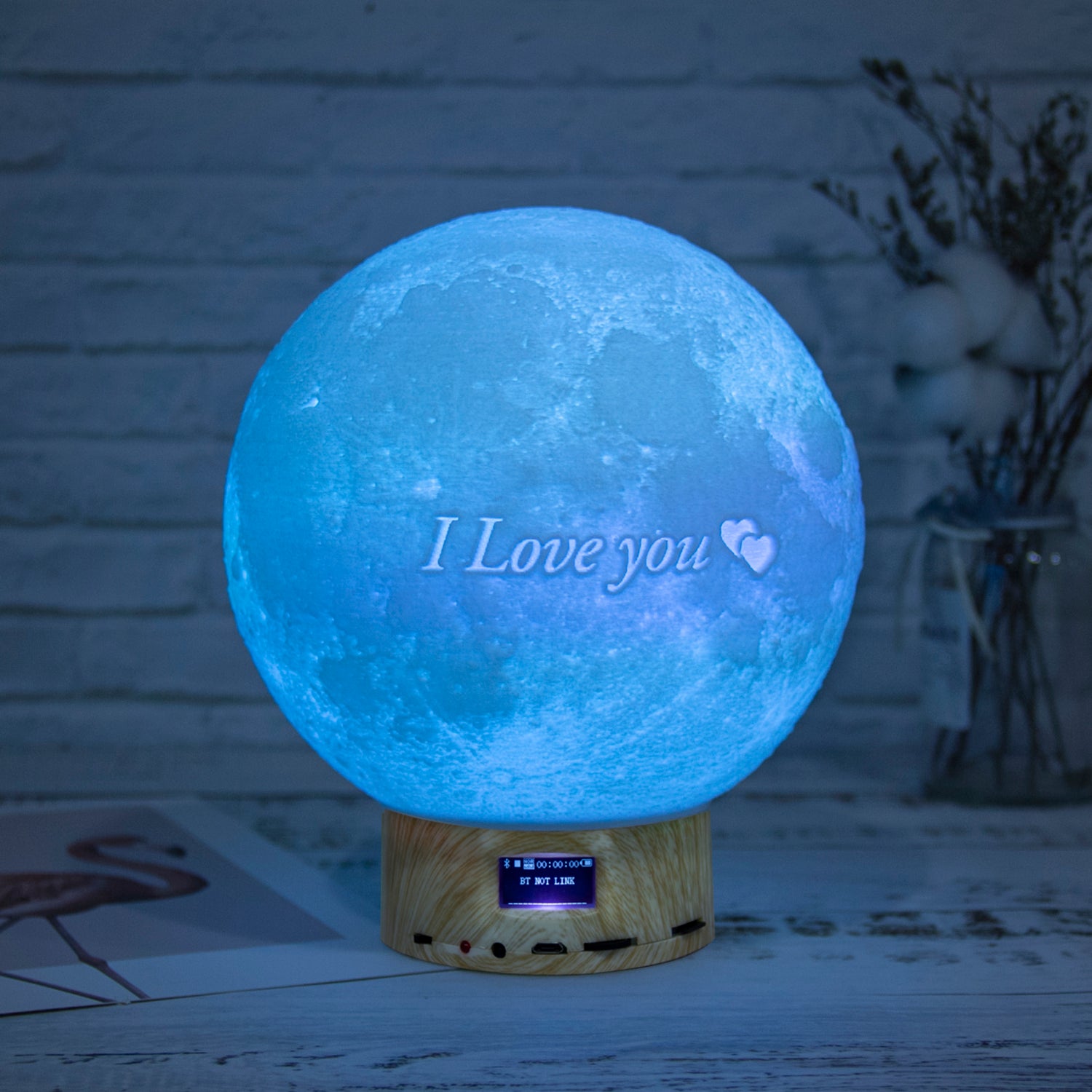 Customizable Bluetooth Portable Speaker Lamp LED Moon Lamp