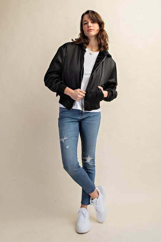 CHAQUETA BOMBER REVERSIBLE CON FORRO DE PELO PARA TODO CLIMA