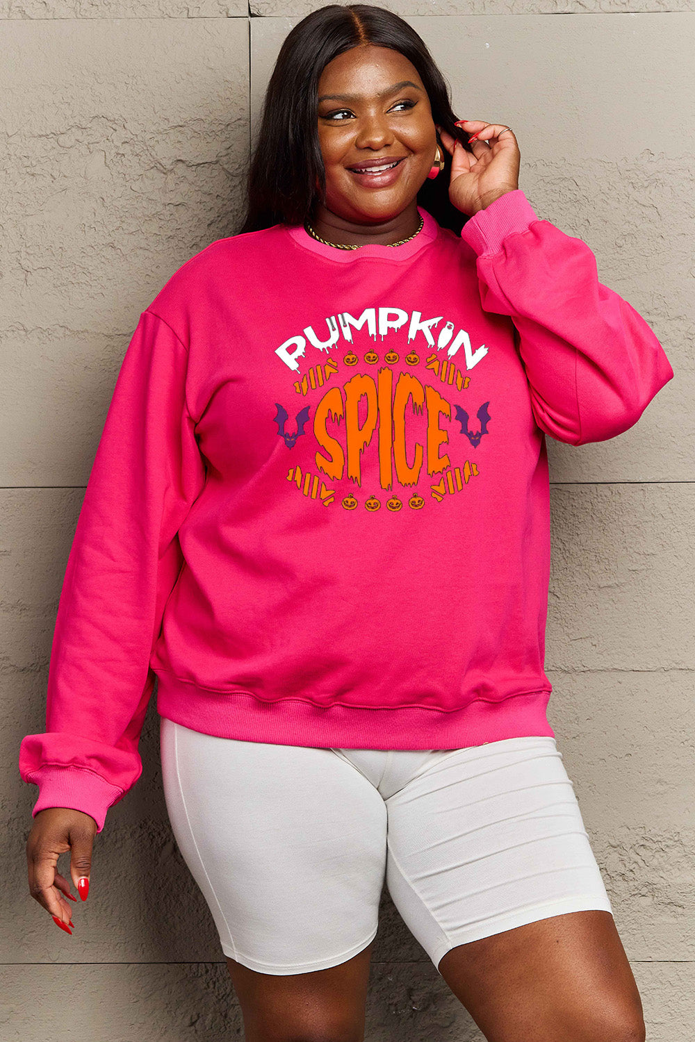 Sweat-shirt graphique PUMPKIN SPICE en taille réelle Simply Love