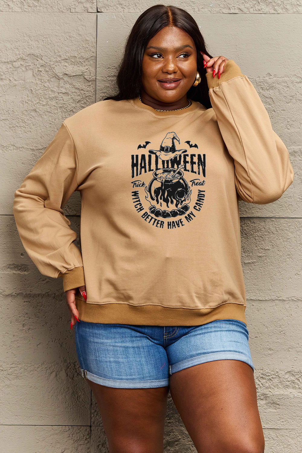 Simply Love Full Size Graphic Round Neck Sweatshirt