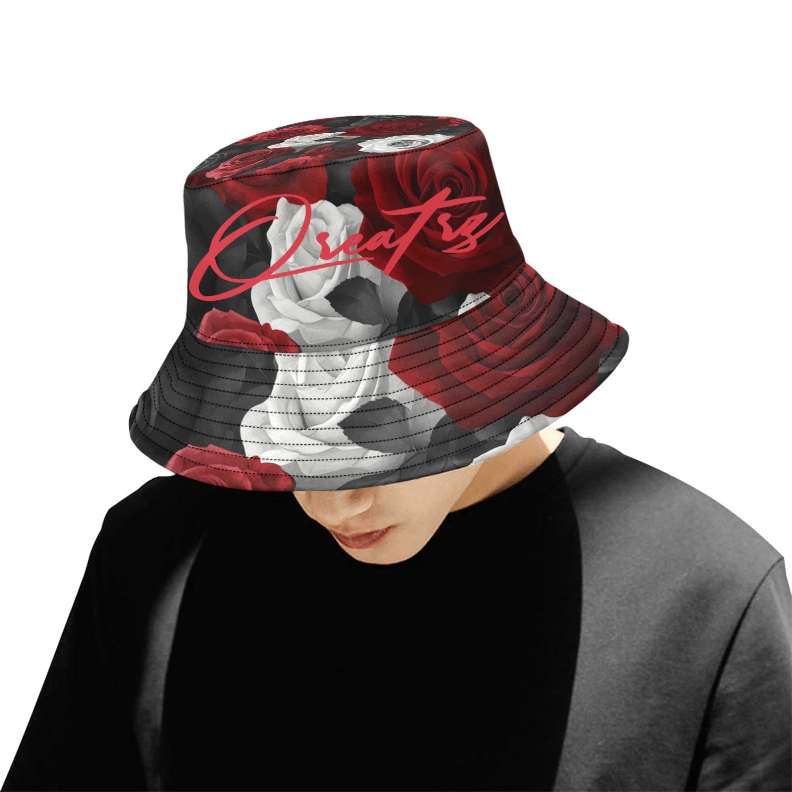 QREATRZ Rose Unisex Summer Bucket Hat