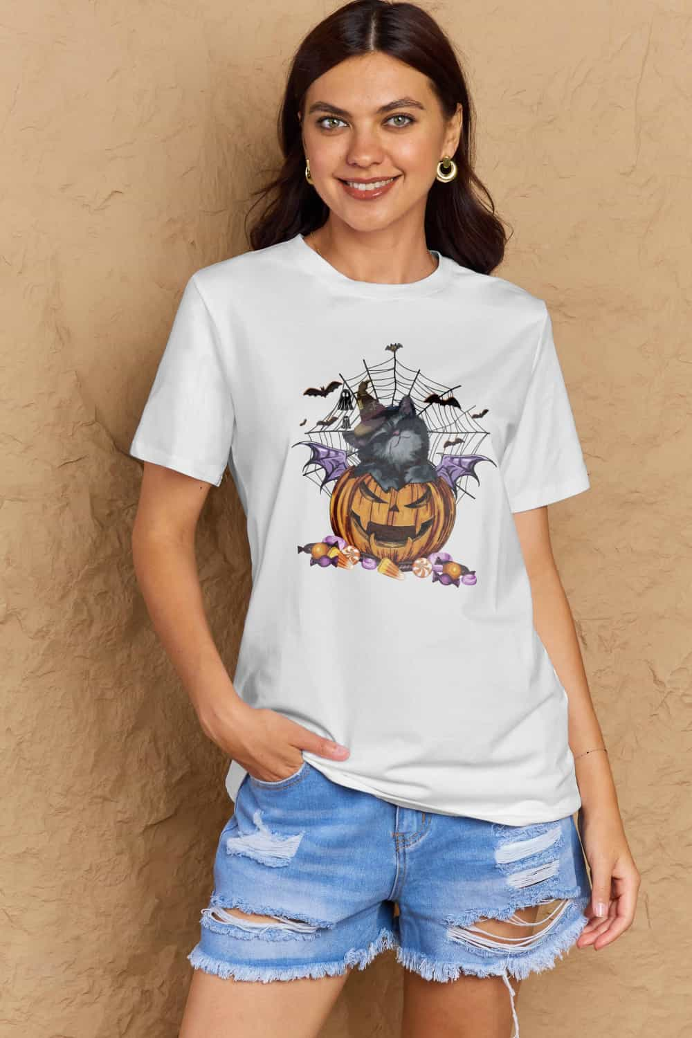 T-shirt graphique Jack-O'-Lantern en taille réelle Simply Love