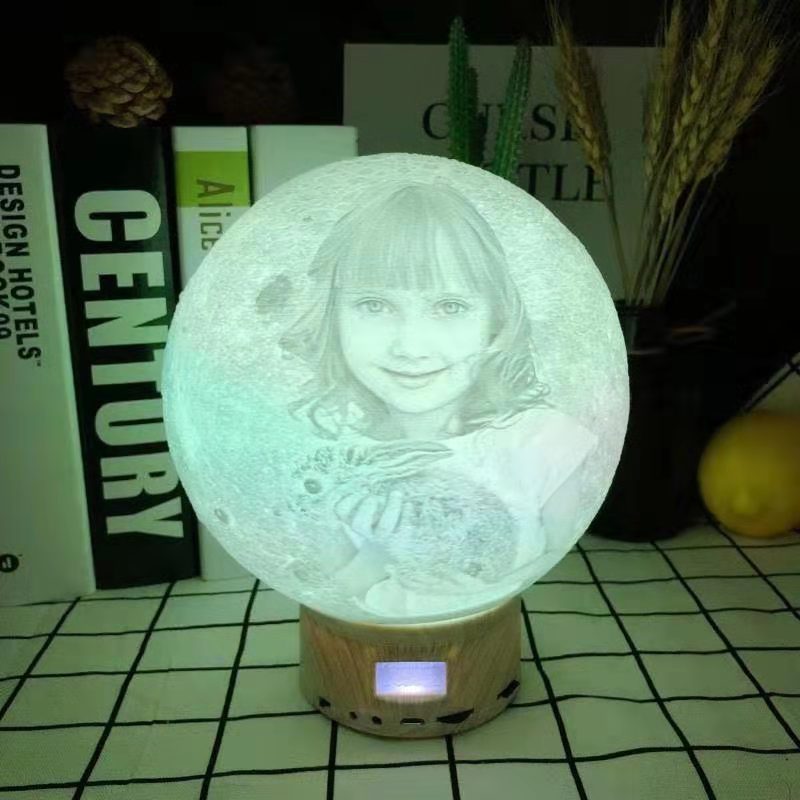 Customizable Bluetooth Portable Speaker Lamp LED Moon Lamp